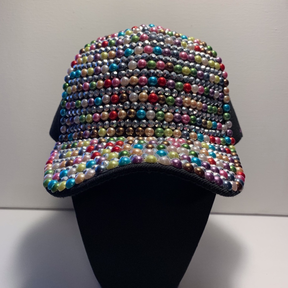 Cap with Gem Studs, Bling Glam. (New)